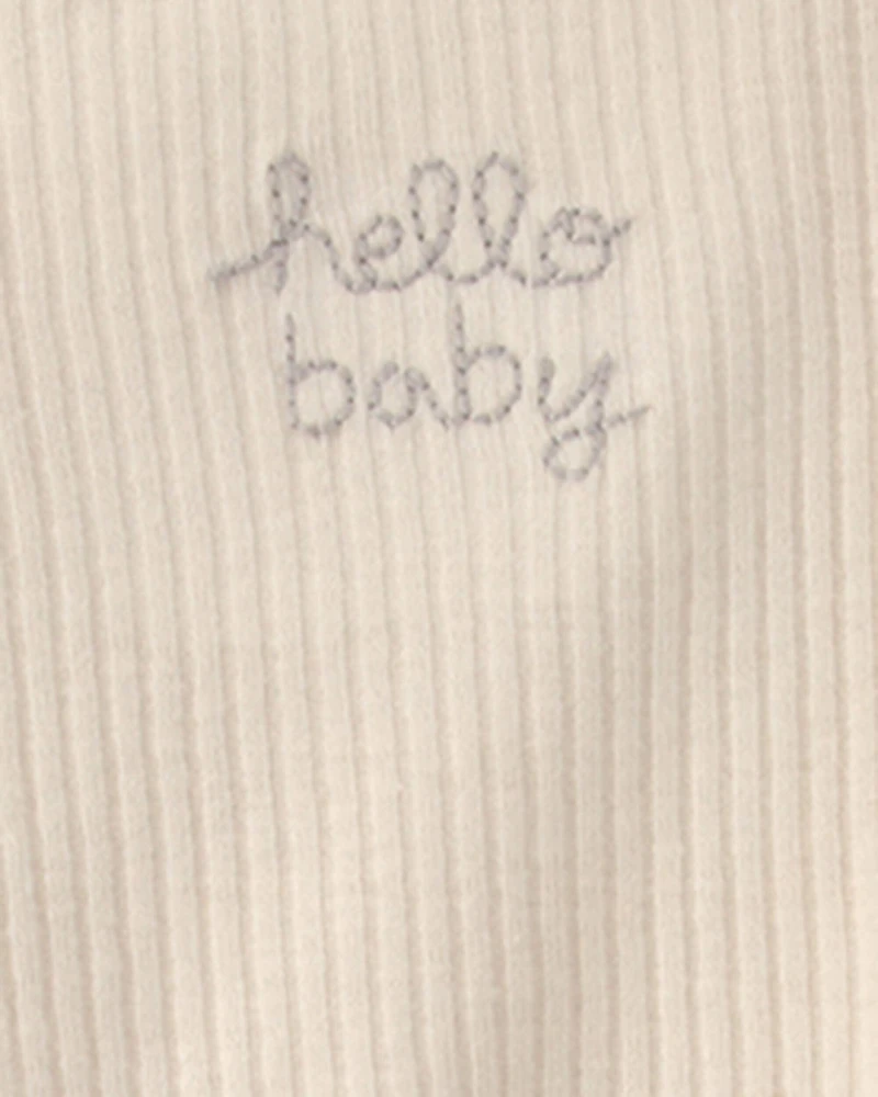 Baby Hello Baby' Cotton Sleep & Play Pajamas - Ivory