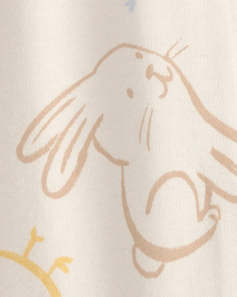 Baby Easter 100% Cotton 2-Way Zip Sleep & Play Pajamas - Cream