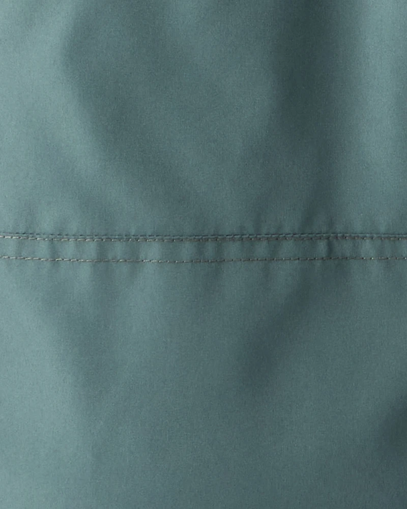 Toddler Boy 2-Piece Dinosaur Hooded Snowsuit Jacket & Bib Set - Green/Blue