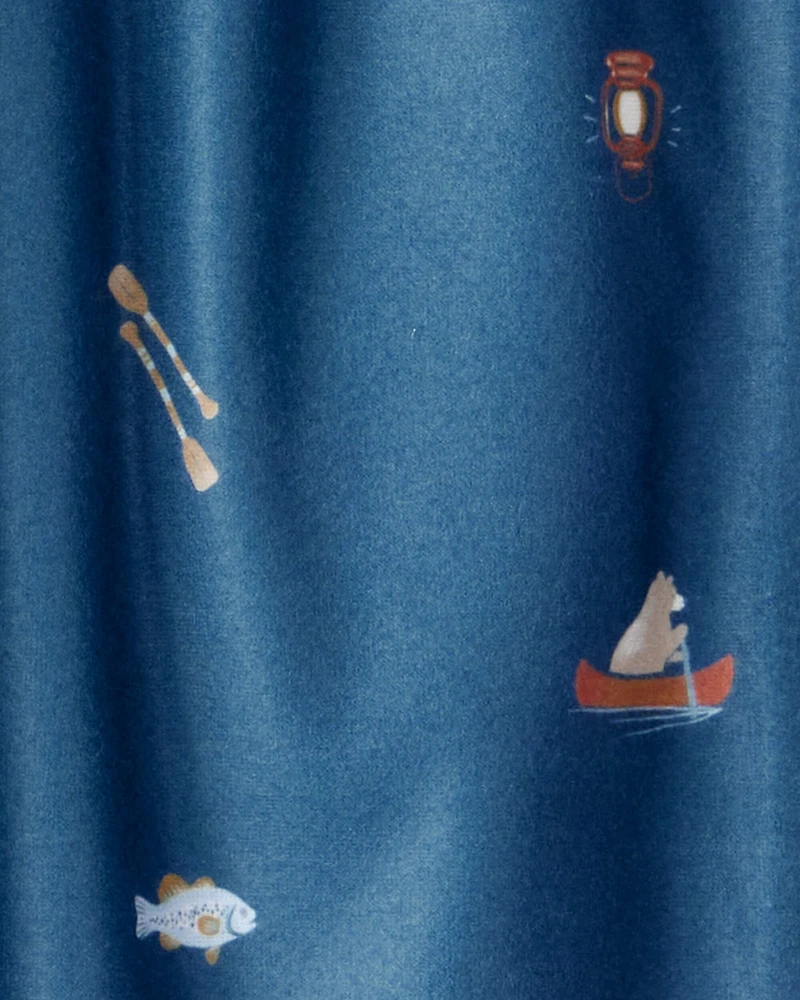 Boys 2-Pack Plaid Camping Fleece Pajama Pants - Navy/Khaki