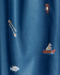 Boys 2-Pack Plaid Camping Fleece Pajama Pants - Navy/Khaki