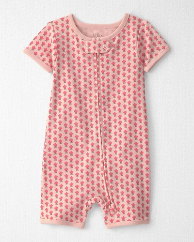 Baby Girl Organic Cotton 1-Piece Pajama in Pink Floral
