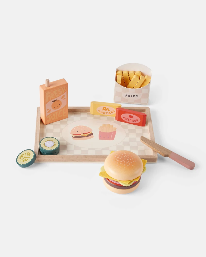 Hamburger Wooden Activity Toy Set