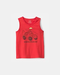 Baby Boy Beach Dog Graphic Tank - Orange
