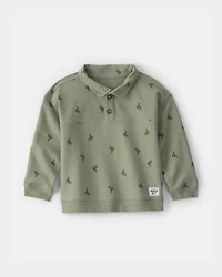 Toddler Boy Cactus French Terry Pullover Sweatshirt - Olive