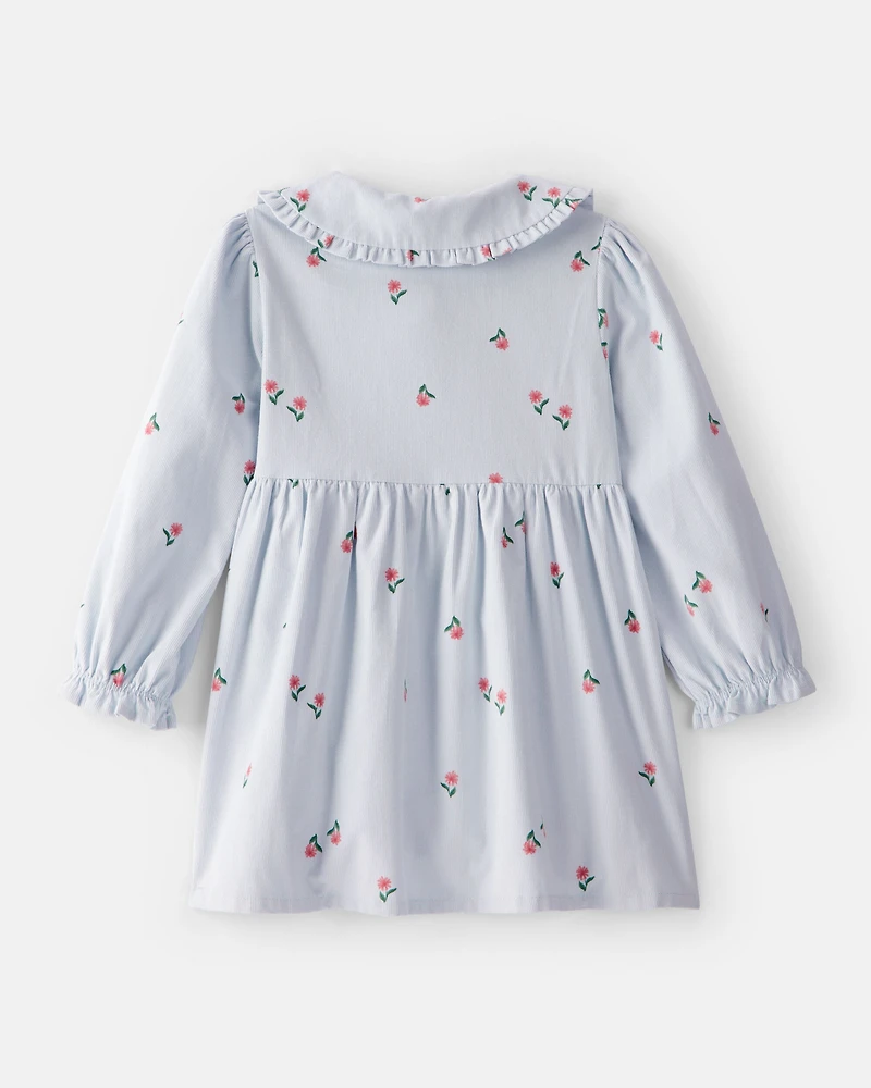 Toddler Girl Corduroy Dress - Grey