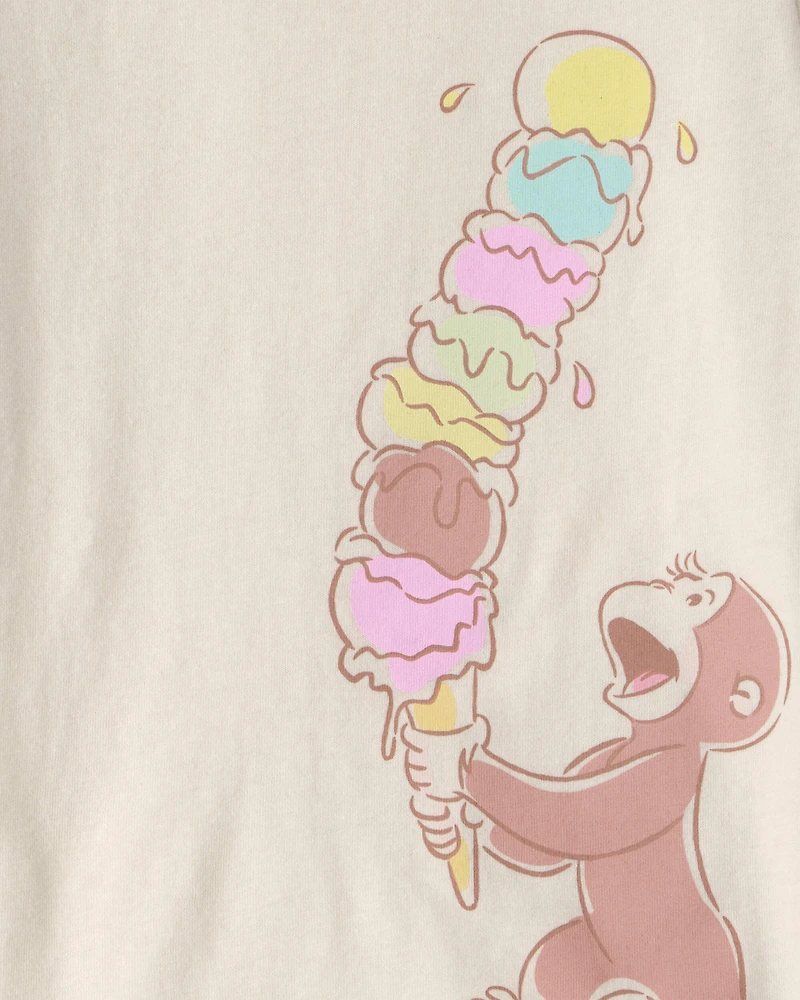 Toddler Girl Curious George Ice Cream Graphic Tee - Cream