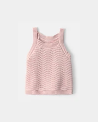 Baby Girl Sweater Knit Tank Top - Pink