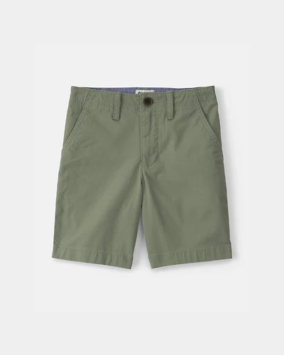 Boys Twill Flat-Front Shorts