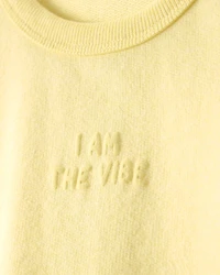 Toddler Girl 'I Am The Vibe' French Terry Pullover Sweatshirt - Yellow