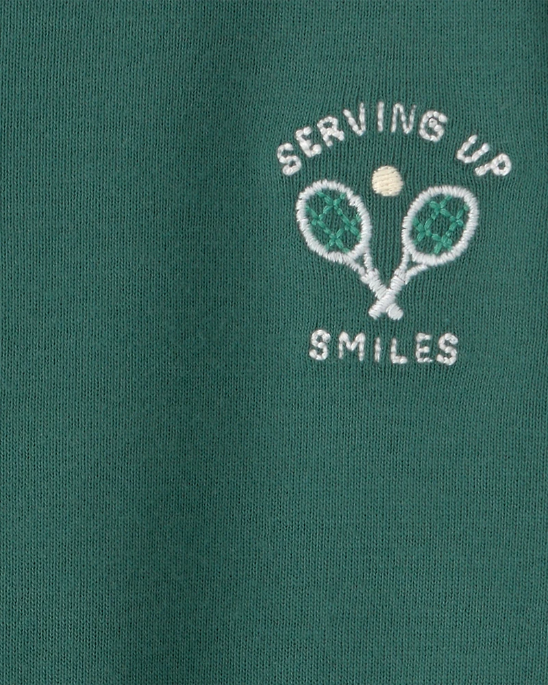 Baby Tennis Short-Sleeve Romper - Green