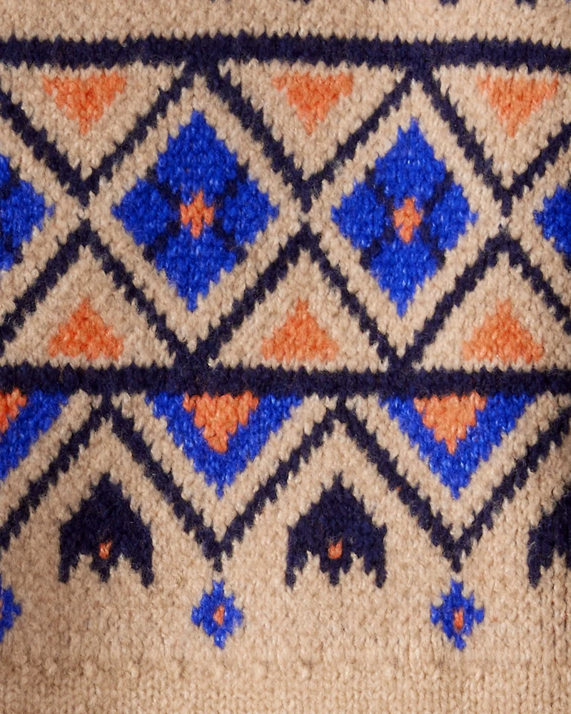 Boys Fair Isle Sweater - Brown