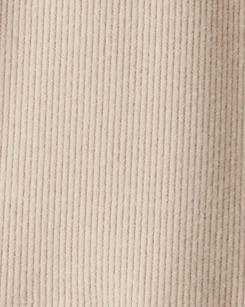 Toddler Boy Ribbed Long-Sleeve Pocket Tee - Tan