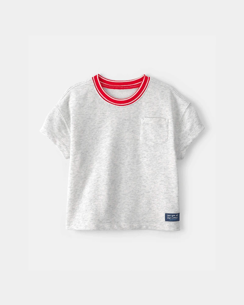 Toddler Boy 2-Piece French Terry Pocket T-Shirt & Shorts Set - Grey/Navy