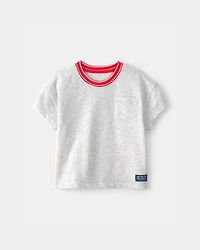 Toddler Boy 2-Piece French Terry Pocket T-Shirt & Shorts Set - Grey/Navy