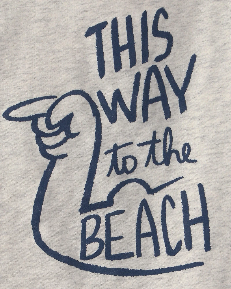 Toddler Boy 'This Way to the Beach' Graphic Tank - Grey