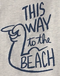 Toddler Boy 'This Way to the Beach' Graphic Tank - Grey