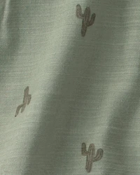 Toddler Boy Cactus Drawstring Shorts - Olive