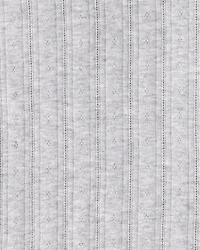 Girls Pointelle Long-Sleeve Top - Grey