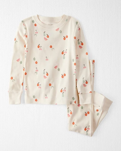 Toddler Fruit Print Organic Cotton 2-Piece Pajamas