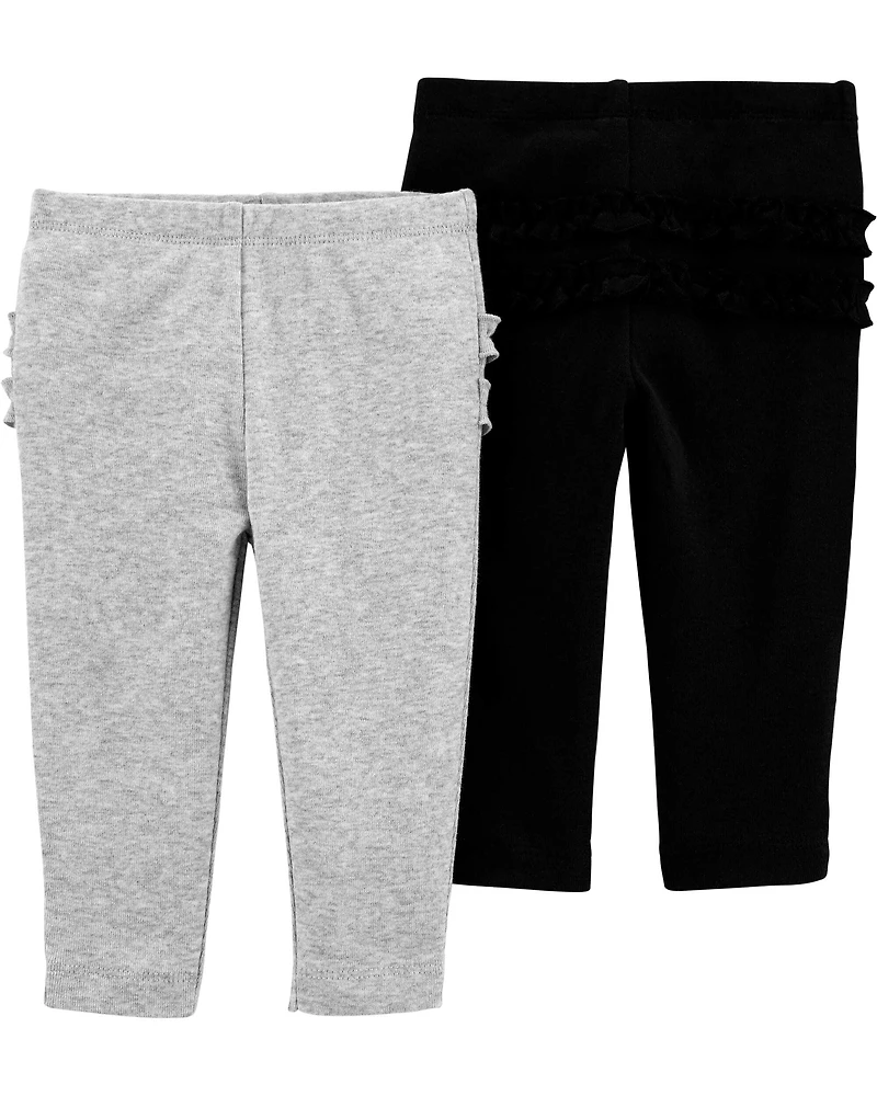 Baby 4-Pack Ruffle-Detail Cotton Pants