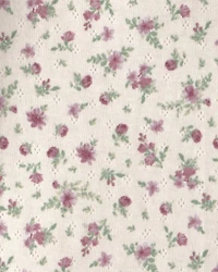 Toddler Girl Floral Henley Top - Ivory