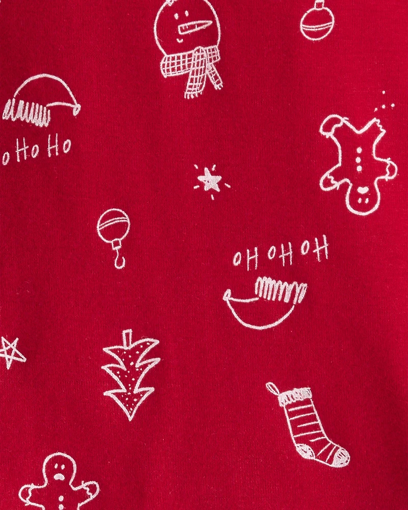 Baby Christmas 100% Cotton Snug Fit 2-Piece Pajamas - Red