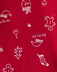 Baby Christmas 100% Cotton Snug Fit 2-Piece Pajamas - Red