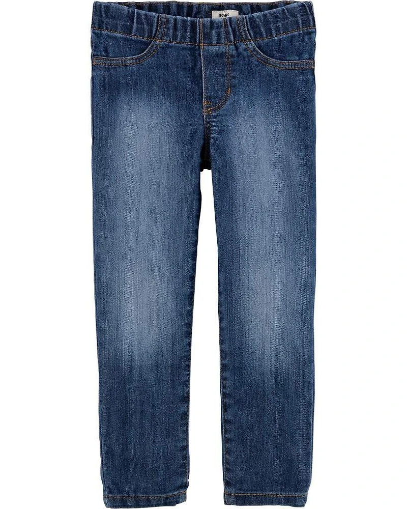 Baby Girl Medium Blue Wash Elastic-Waist Jeggings