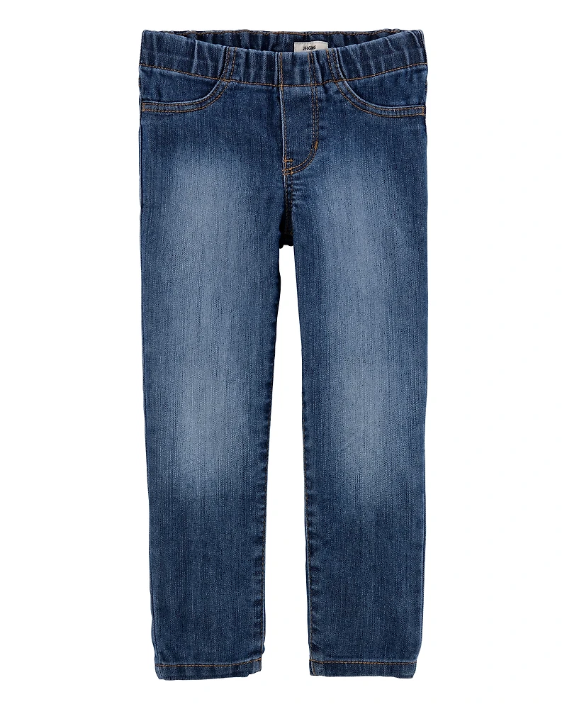 Baby Girl Medium Blue Wash Elastic-Waist Jeggings