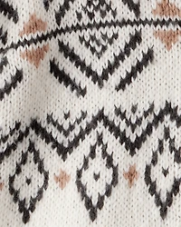 Baby Girl Fair Isle Long-Sleeve Cardigan Sweater - Ivory