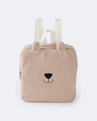Bear Corduroy Square Backpack - Tan