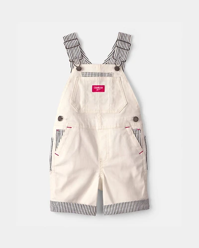 Toddler Striped Shortall - Ivory/Navy Blue