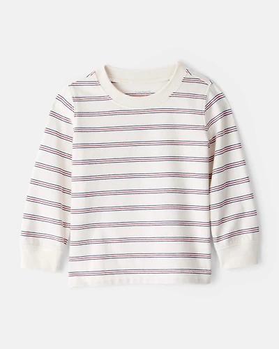 Baby Boy Striped Long-Sleeve Tee - Ivory