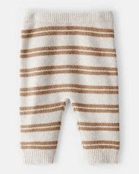 Baby Stripe Sweater Knit Pants - Brown/Cream