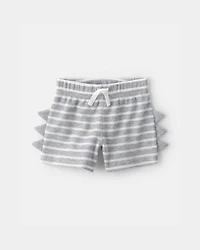 Baby Boy 2-Piece Dino Spikes Waffle-Knit Short-Sleeve Bodysuit & Short Set - Grey