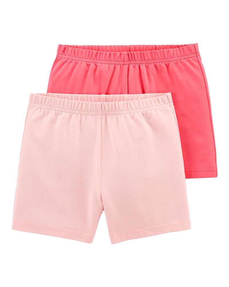 Girls 2-Pack Cartwheel Shorts - Pink