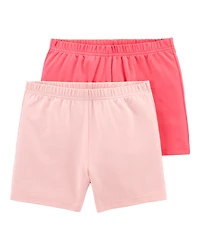Girls 2-Pack Cartwheel Shorts - Pink