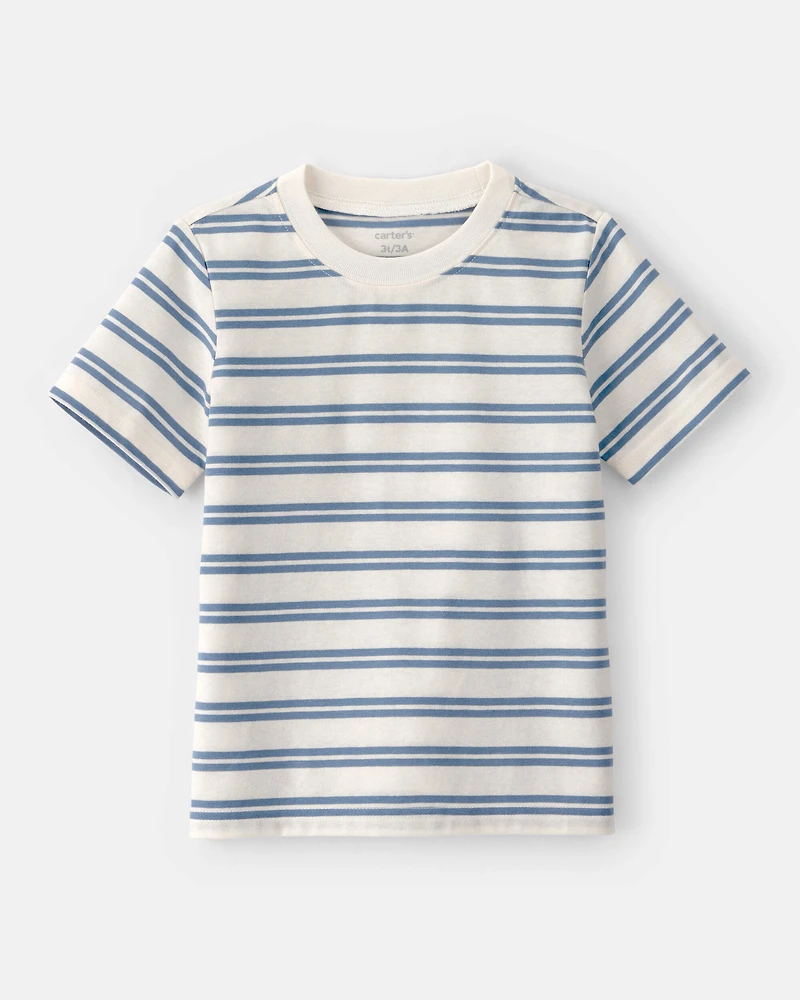 Toddler Boy Striped Short-Sleeve Tee - Cream