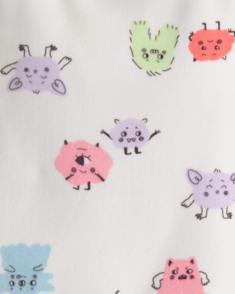 Toddler Girl Monster DreamPlush Long-Sleeve Snug Fit 2-Piece Pajamas - Ivory