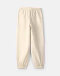 Girls '95' Floral French Terry Joggers - Cream