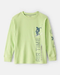 Boys Skiing Long-Sleeve Graphic Tee - Green