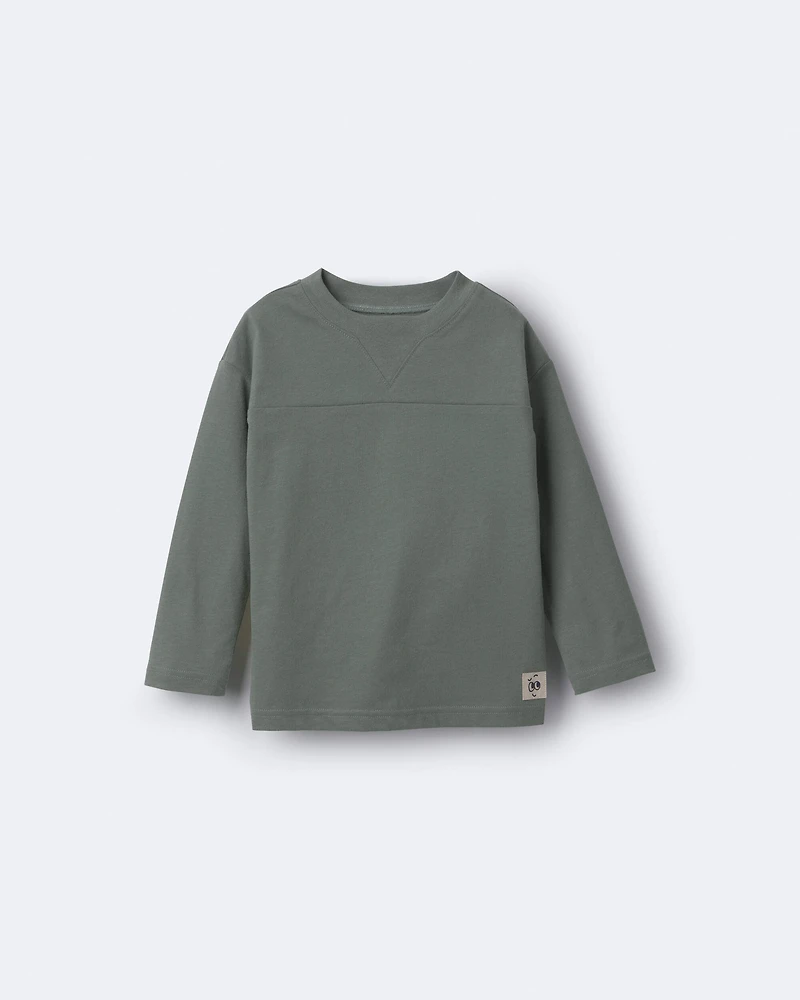 Toddler Boy Chillin' Long-Sleeve Relaxed Graphic Tee - Olive