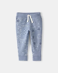 Baby Girl Floral Drawstring Knit Joggers