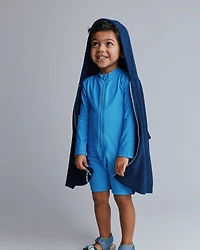Toddler French-Terry Hooded Poncho Towel - Navy