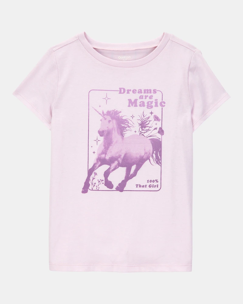 Kid Dreams Are Magic Short-Sleeve Graphic Tee - Pink