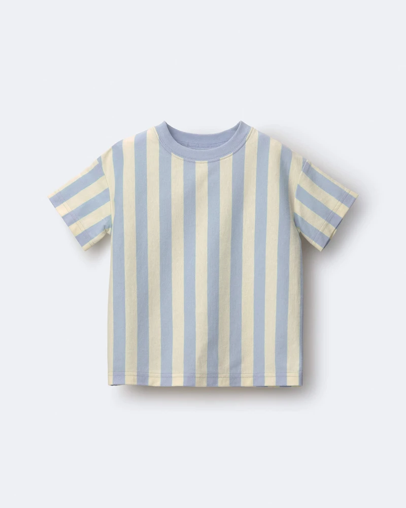 Toddler Boy Relaxed Tee in Stripes - Blue/Yellow