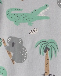 Baby 2-Piece Organic Cotton Ribbed Pajama Set in Aussie Friends Print