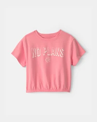 Girls 'No Plans' French Terry Top - Pink