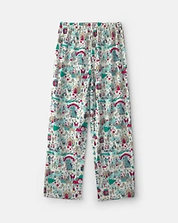 Kids Christmas Scavenger Hunt Fleece Loose Fit Pajama Bottoms